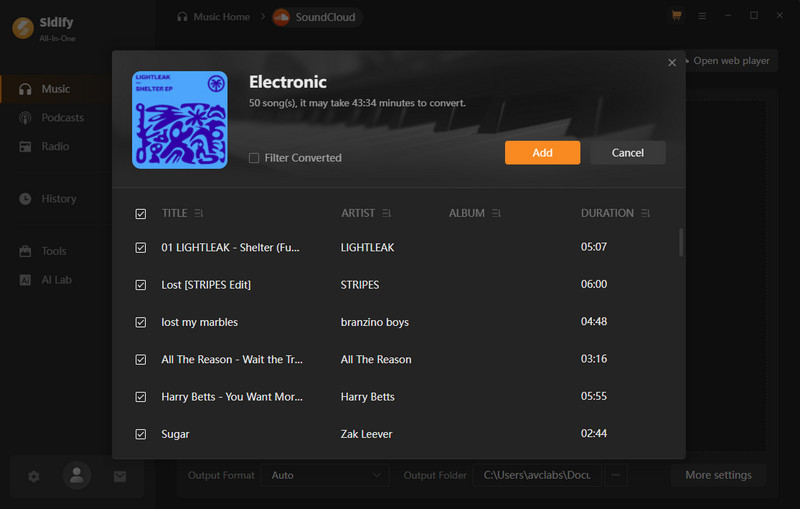 add music sidify one