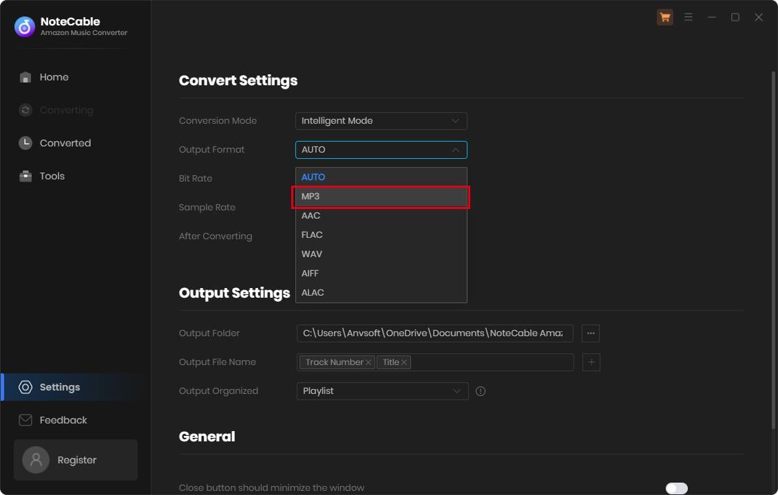 set the output format