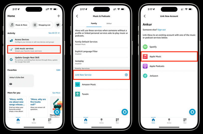 link apple music with echo