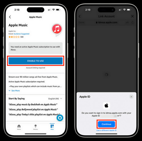 link apple music with echo