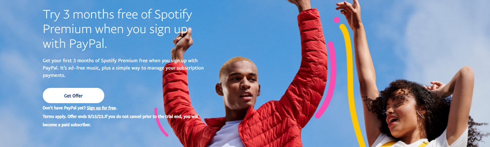 sign up paypal to get spotify premium for free