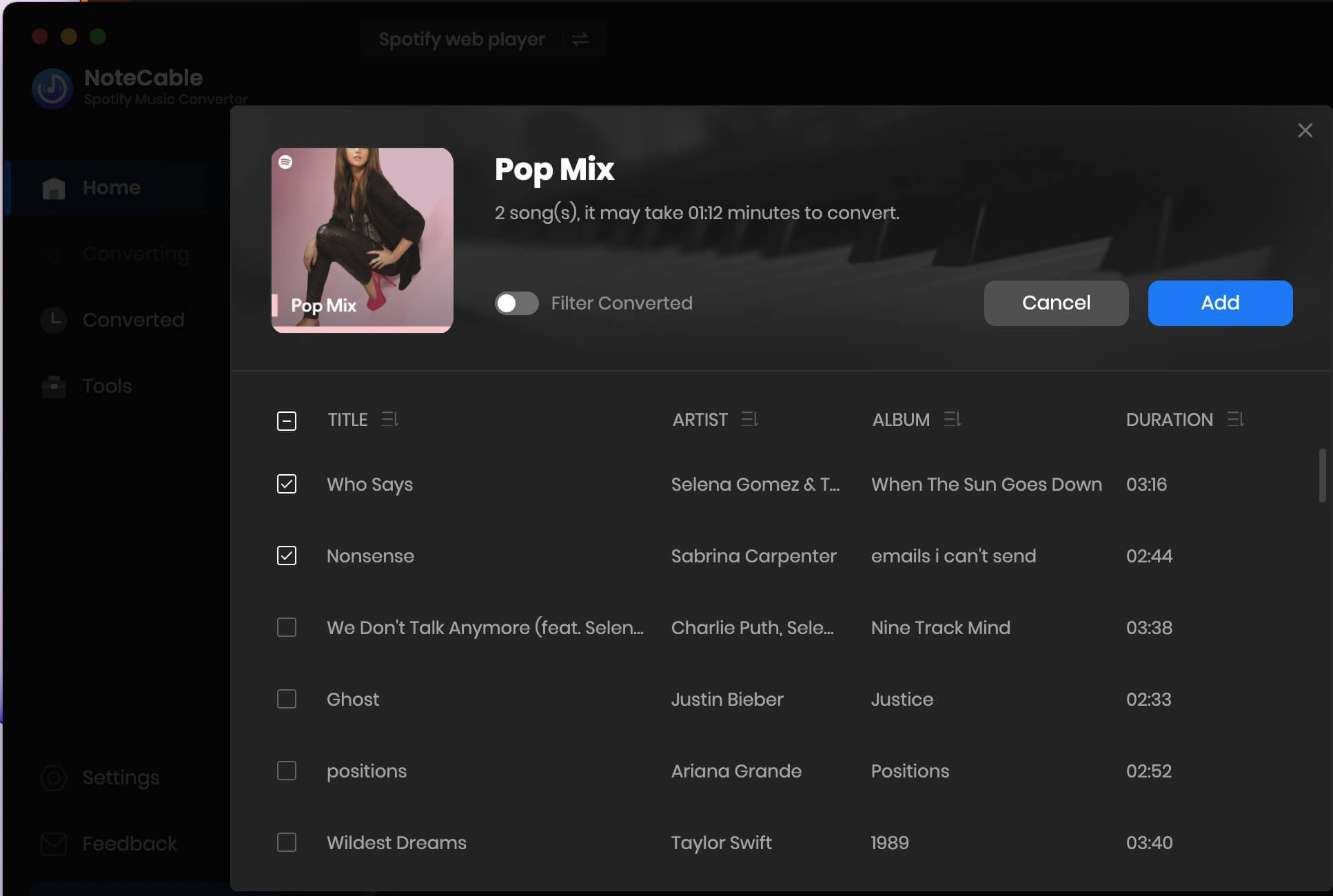 Add Spotify Music