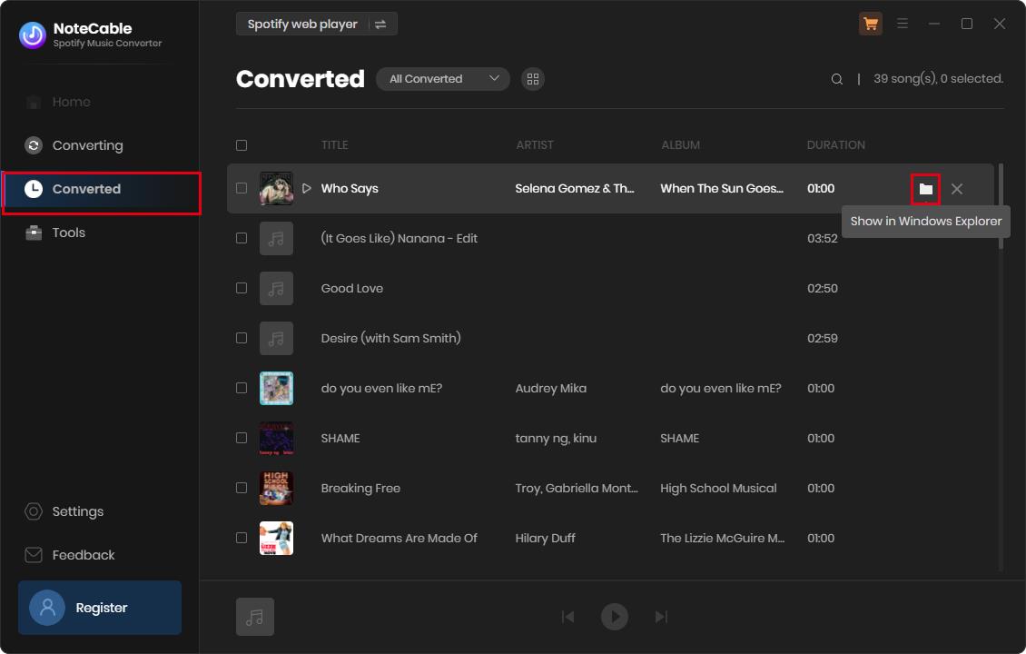 view spotify downloads in mp3 format